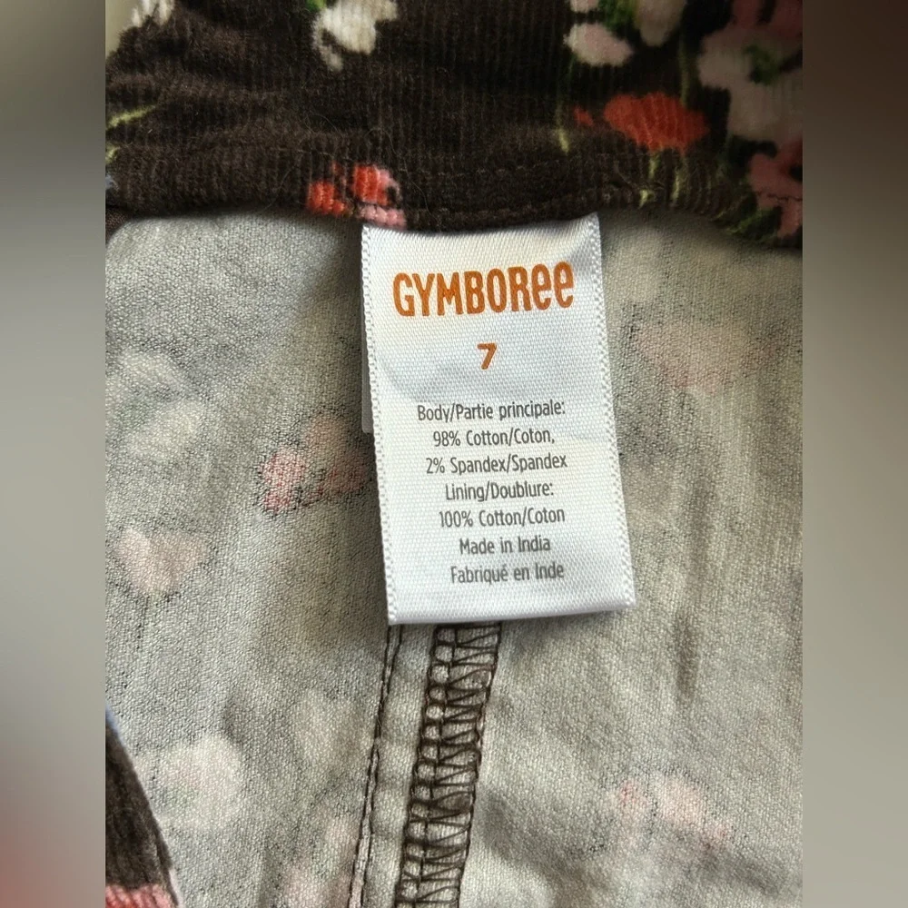 Gymboree Western Skies Brown Floral Corduroy Jumper Dress Girls Size 7